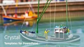  Presentation with rescue boat - Colorful presentation theme enhanced with rescue-boat-rescuer-and-dog backdrop and a seafoam green colored foreground