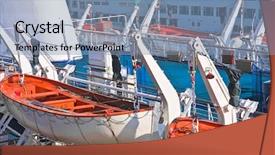  Presentation with rescue boat - Cool new presentation theme with rescue boat backdrop and a light blue colored foreground