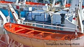 Presentation with rescue boat - Colorful presentation theme enhanced with rescue boat backdrop and a red colored foreground