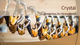  Presentation with rope - Presentation featuring rescue knots - carabiners for climbers hung background and a lemonade colored foreground