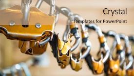  Presentation with mountain climbing rope - Beautiful theme featuring rescue knots - carabiners for climbers hung backdrop and a lemonade colored foreground