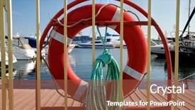 Presentation with rescue - Slide deck featuring rescue knots - life buoy and cord background and a  colored foreground