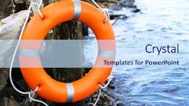  Presentation with life - Amazing presentation design having rescue knots - life buoy hanging backdrop and a  colored foreground