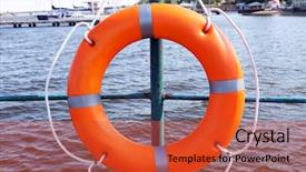  Presentation with life - Colorful slide deck enhanced with rescue knots - life buoy hangs backdrop and a  colored foreground