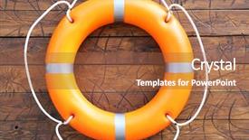  Presentation with rescue - Presentation design featuring rescue knots - life buoy on wooden background background and a  colored foreground