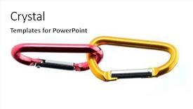  Presentation with rescue - Slides having rescue knots - metal equipment for climbing background and a white colored foreground