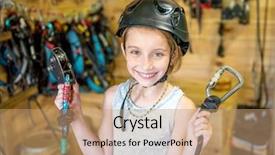  Presentation with smiling little girl - Colorful presentation theme enhanced with rescue knots - smiling little girl in helmet backdrop and a coral colored foreground