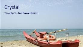  Presentation with rescue boat - Audience pleasing presentation theme consisting of rescue life-boat with accidents backdrop and a  colored foreground