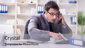  Presentation with fire alarm office - Slides enhanced with rescue plan - businessman during fire alarm background and a light gray colored foreground