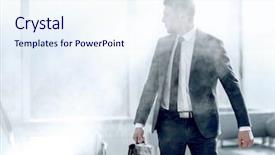  Presentation with rescue - PPT theme having rescue plan - man leaves the building background and a sky blue colored foreground