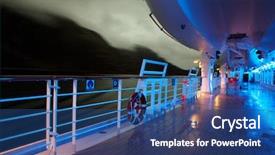  Presentation with deck of card - Beautiful PPT theme featuring rescue ship - deck with lifeboats in evening backdrop and a ocean colored foreground