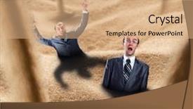 Presentation with fall - PPT layouts featuring rescue team - two businessmen fall background and a coral colored foreground