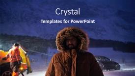  Presentation with car accident - Slide deck enhanced with rescued-man-after-car-accident background and a ocean colored foreground