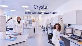  Presentation with laboratory - Colorful presentation theme enhanced with research - group of scientists working backdrop and a lemonade colored foreground