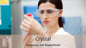  Presentation with laboratory - Beautiful slides featuring research - researchers at work backdrop and a coral colored foreground