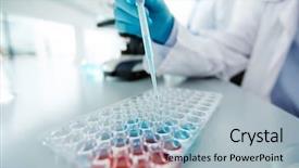  Presentation with scientific research - PPT theme with research - scientific analysis background and a light blue colored foreground