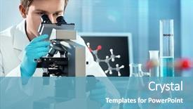  Presentation with myself - Colorful PPT theme enhanced with research - scientist working at the laboratory backdrop and a teal colored foreground