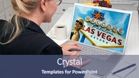  Presentation with las vegas - Beautiful slides featuring research a las vegas backdrop and a ocean colored foreground