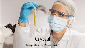  Presentation with academic research - Cool new slide deck with research academic - food scientist holding test tube backdrop and a  colored foreground