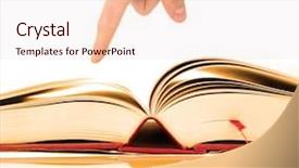  Presentation with academic research - Slides consisting of research academic - opened book on bright white background and a lemonade colored foreground