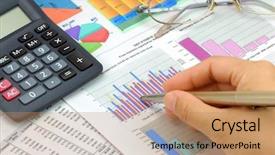  Presentation with financial accounting - PPT layouts with research accounting - financial conception background and a coral colored foreground