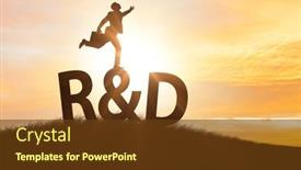  Presentation with research development - Presentation design featuring research-and-development-concept background and a tawny brown colored foreground