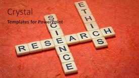  Presentation with research paper - PPT layouts enhanced with research-and-science-ethics-crossword background and a red colored foreground