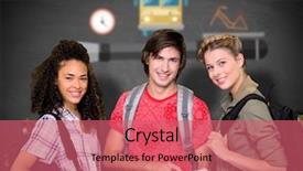  Presentation with black students - Theme enhanced with research bicycle - college students reading book background and a  colored foreground