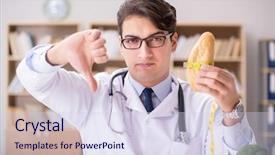  Presentation with nutrition - Amazing presentation theme having research bread - scientist studying nutrition in various backdrop and a sky blue colored foreground