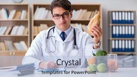  Presentation with protein scoop sports nutrition food - Presentation theme featuring research bread - scientist studying nutrition in various background and a light blue colored foreground