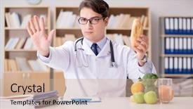  Presentation with snack gluten free food various - PPT layouts consisting of research bread - scientist studying nutrition in various background and a soft green colored foreground