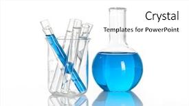 Presentation with laboratory chemical - Presentation enhanced with research chemistry - chemical flask with a blue background and a white colored foreground