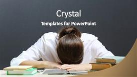  Presentation with research - Audience pleasing theme consisting of research exercise - student tired of studying backdrop and a dark gray colored foreground