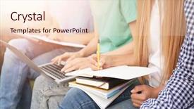  Presentation with at risk high school students - Colorful slide set enhanced with research exercise - students doing homework together outdoors backdrop and a lemonade colored foreground