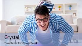  Presentation with research - Colorful PPT layouts enhanced with research exercise - young student preparing for university backdrop and a  colored foreground