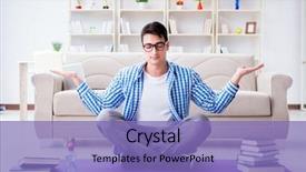  Presentation with university student internship - Beautiful theme featuring research exercise - young student preparing for university backdrop and a  colored foreground