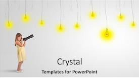  Presentation with lighting - Audience pleasing PPT theme consisting of research free - cute little girl looking backdrop and a white colored foreground