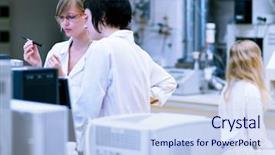  Presentation with chemistry - Theme with research in a chemistry lab background and a  colored foreground