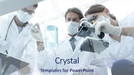  Presentation with microbiology fungi chemical research - Cool new slides with research in a lab environment backdrop and a lemonade colored foreground