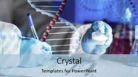  Presentation with taking notes - Audience pleasing PPT theme consisting of research in laboratory over dna backdrop and a light blue colored foreground