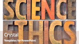  Presentation with science abstract - Colorful presentation theme enhanced with research integrity - science ethics - isolated word backdrop and a coral colored foreground