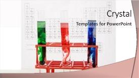  Presentation with periodic table - Beautiful slides featuring research laboratory equiptment with erlenmeyer backdrop and a  colored foreground