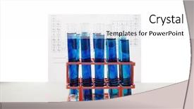  Presentation with periodic table - Theme with research laboratory equiptment with erlenmeyer background and a  colored foreground