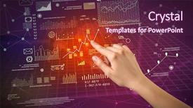  Presentation with research method - Slides having research method business - female hand touching charts background and a tawny brown colored foreground