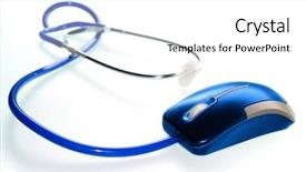  Presentation with medicine - PPT theme featuring research mice - technology and medicine - stethoscope background and a white colored foreground