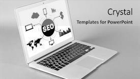  Presentation with gray - Amazing slide set having research mobile operating system - laptop with seo chart backdrop and a  colored foreground