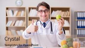  Presentation with snack gluten free food various - Slides having research obesity - scientist studying nutrition in various background and a coral colored foreground