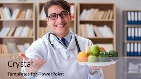  Presentation with obesity food - Theme consisting of research obesity - scientist studying nutrition in various background and a light blue colored foreground