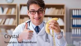  Presentation with snack gluten free food various - Audience pleasing presentation theme consisting of research obesity - scientist studying nutrition in various backdrop and a light blue colored foreground