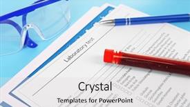  Presentation with bacteria blood - PPT theme consisting of research paper bacteria - blood in test tubes glasses background and a light gray colored foreground